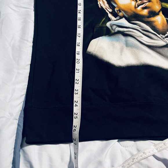 JUICE WRLD Hoodie Mens Medium Black Sweatshirt Rap Hip Hop Face Logo - Picture 8 of 8